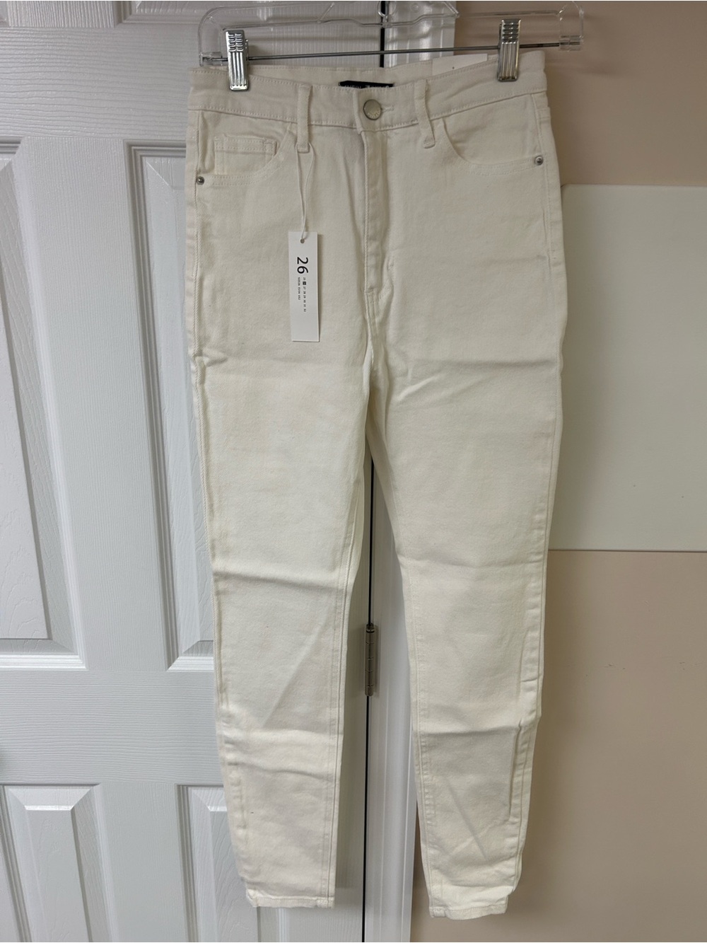 NWT SHEIN Straight Leg White Jeans